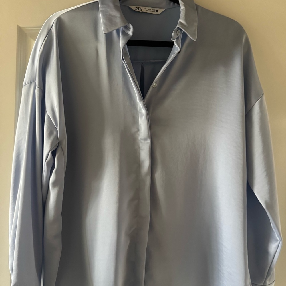 Zara Light Blue Classic Blouse